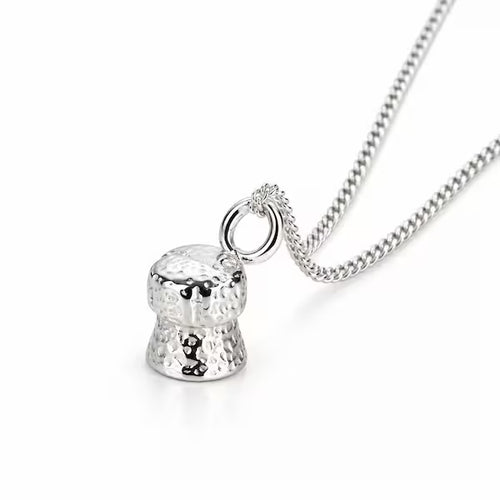 halsband med champagnekork unikt och massivt, handgjort av återvunnet silver
