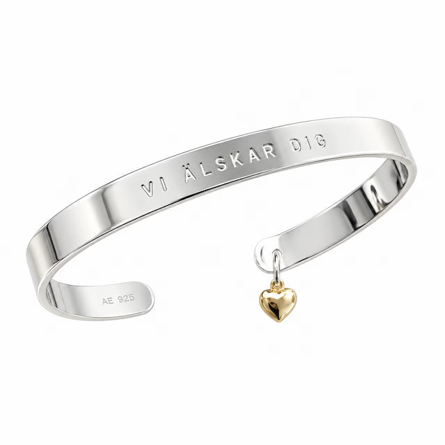 Classic Cuff namnarmband - stilrent silverarmband med namn & gravyr