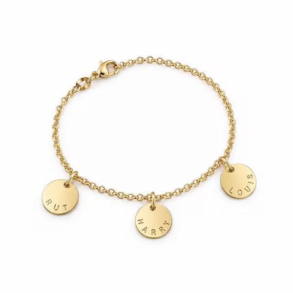 Coin namnarmband i 18K guld – personligt armband med namn