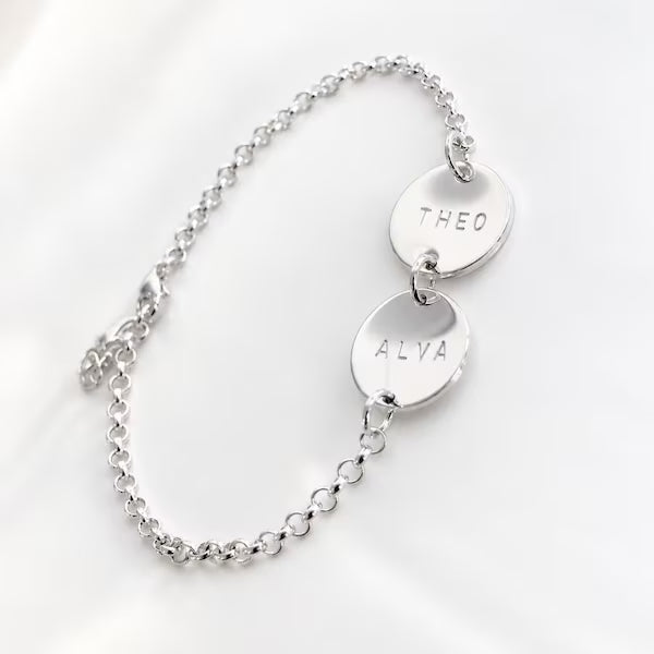 Coin namnarmband parad - personligt silverarmband med namn