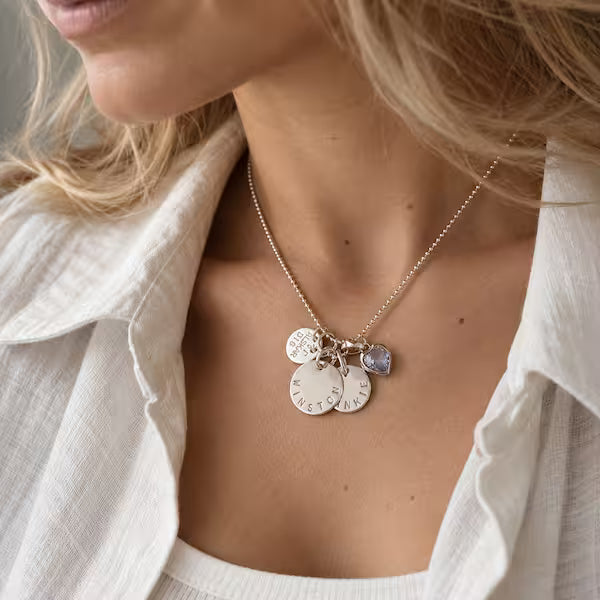 Coin namnhalsband med personlig text – handgjort