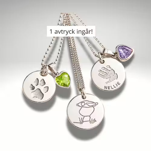 Smycke med eget avtryck (handavtryck, fotavtryck & tassavtryck)