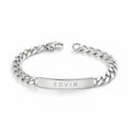 Klassiskt herrarmband med namn, graverat armband för män med personlig text