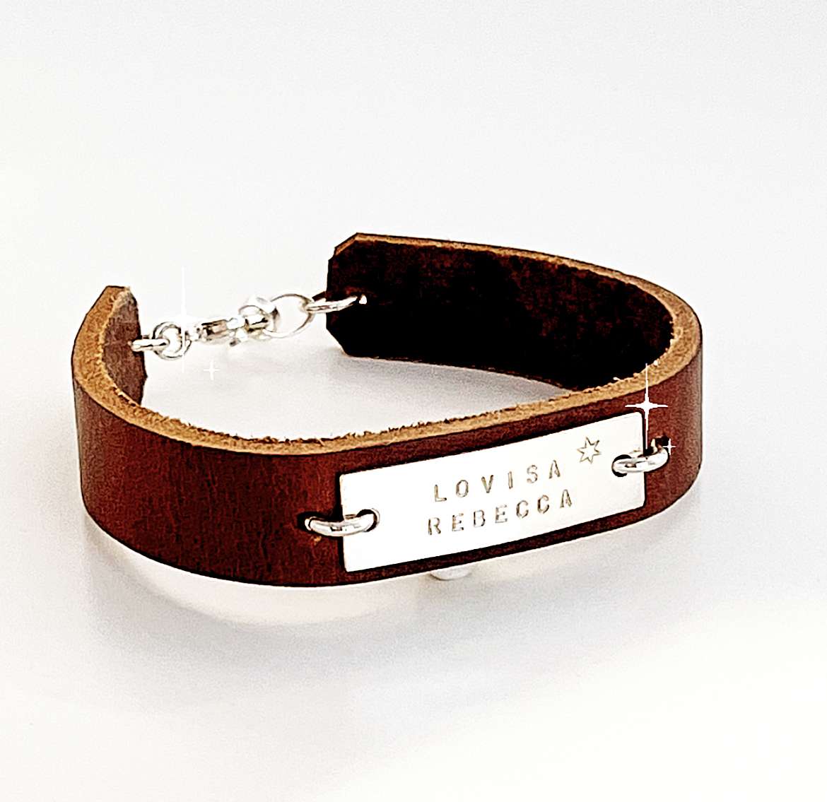 Läderarmband med namnbricka - armband med namn för herrar - bild 3