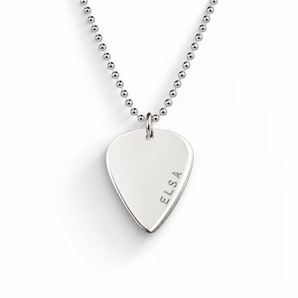Plektrum namnhalsband – personligt halsband i äkta silver