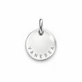 Rund namnberlock i äkta silver med personlig gravyr, handgjort halsband med namn eller egen text