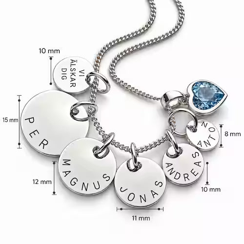 Coin namnhalsband med personlig text – handgjort