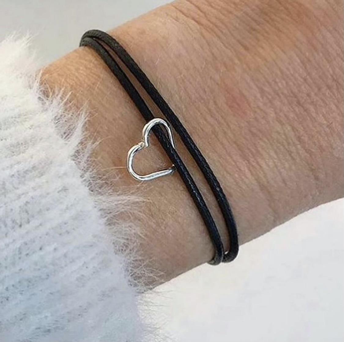 Armband med trådhjärta i äkta silver - one size fits all - bild 2