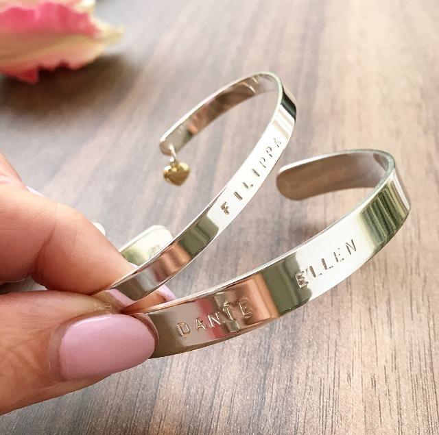Classic Cuff namnarmband - stilrent silverarmband med namn & gravyr - bild 2