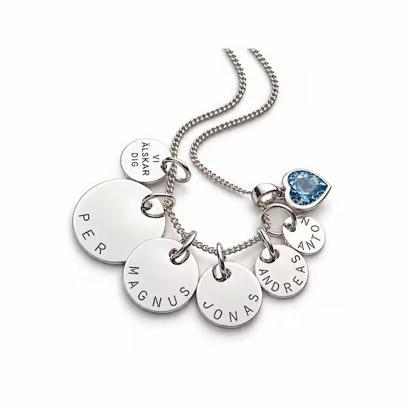 Coin namnhalsband med personlig text – handgjort