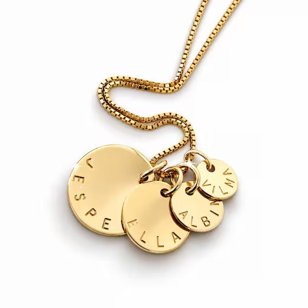 Coin Namnhalsband i 18K guld – personligt halsband med namn