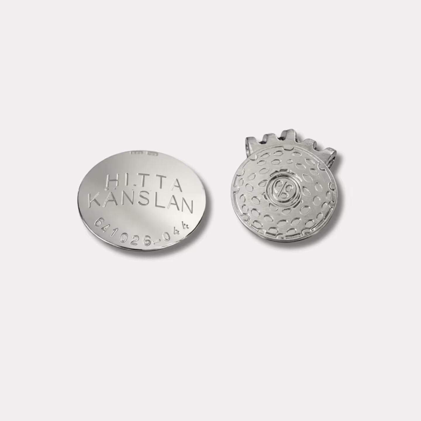 markör i äkta silver för golfälskaren