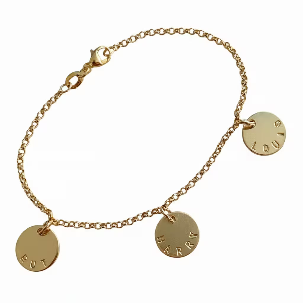 guldarmband med namn coins