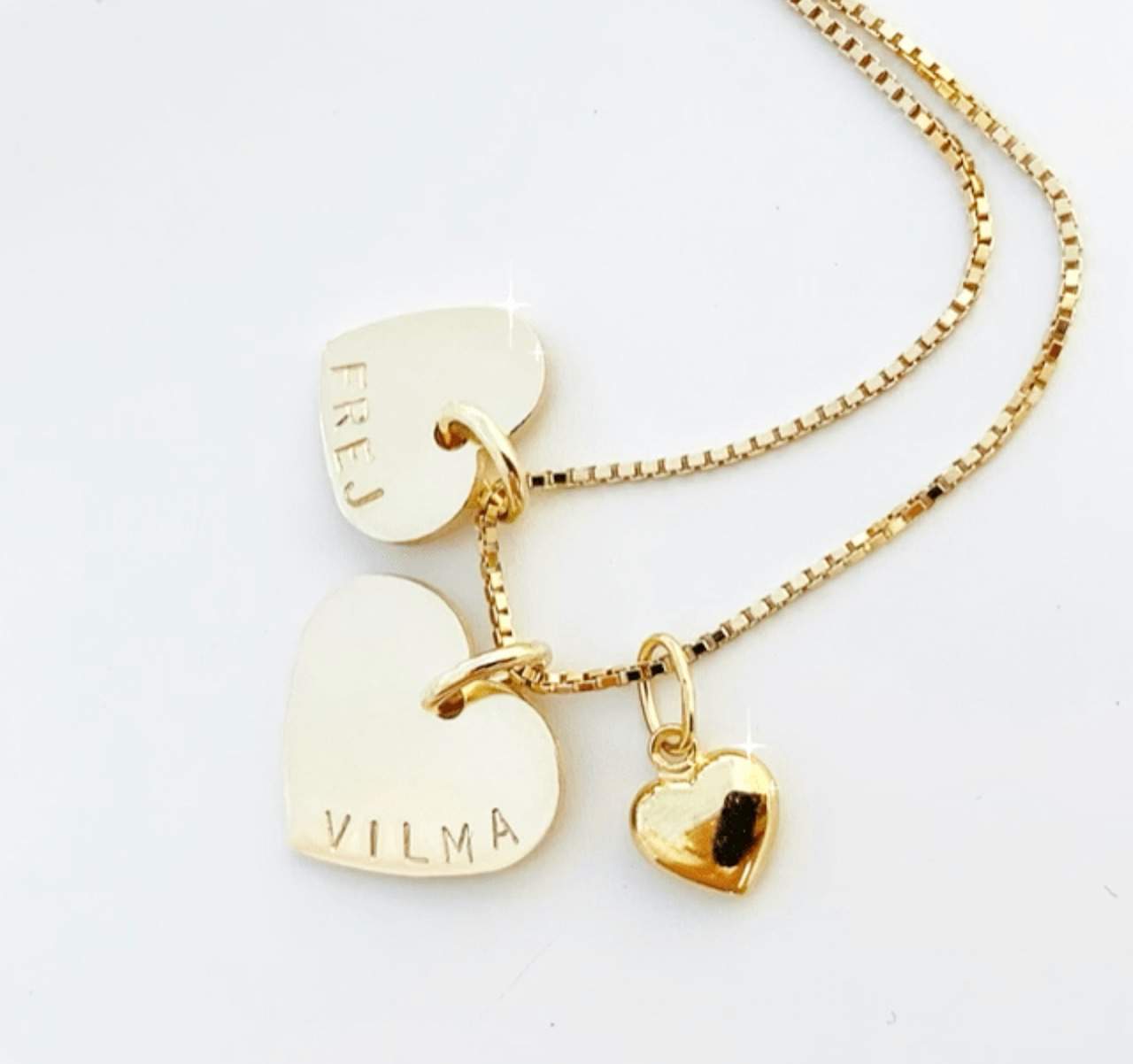 Guldhjärta med namn & gravyr