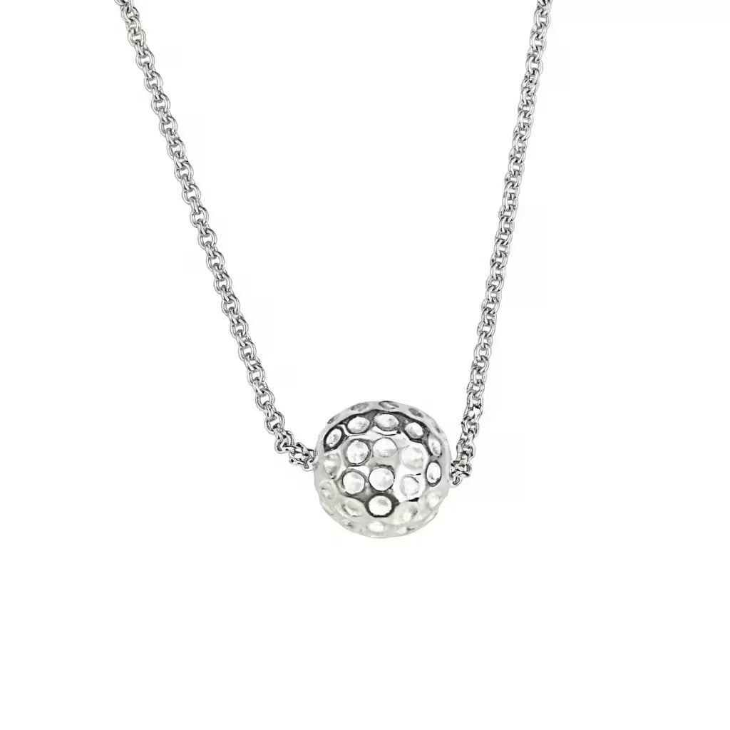 Silverhalsband i äkta silver med golfboll - perfekt för golfälskaren.