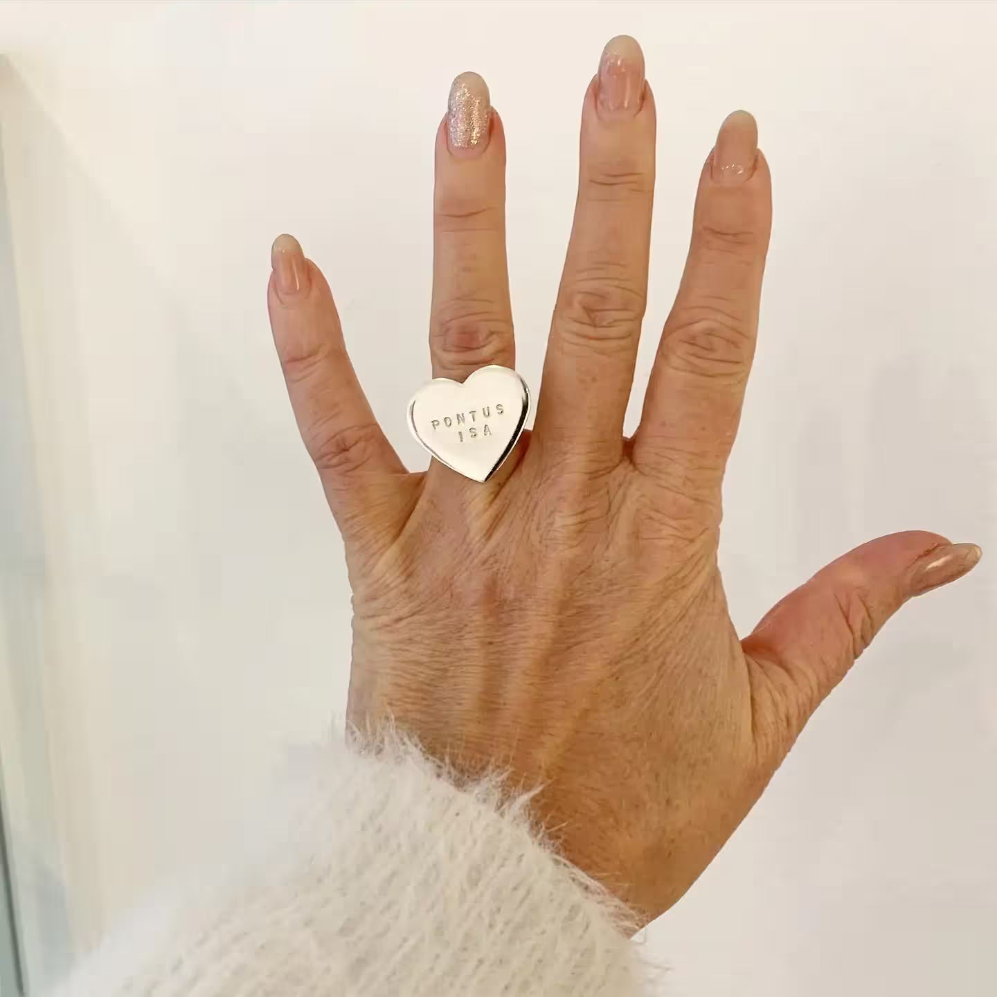 hjärtering med text