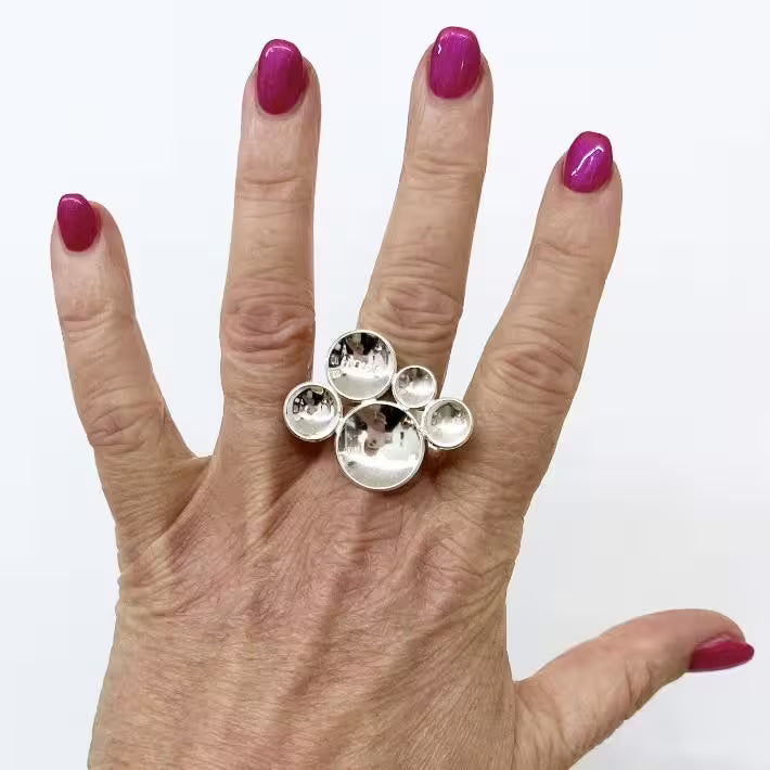 Montecarlo Multi en stor och häftig ring i äkta silver handgjord