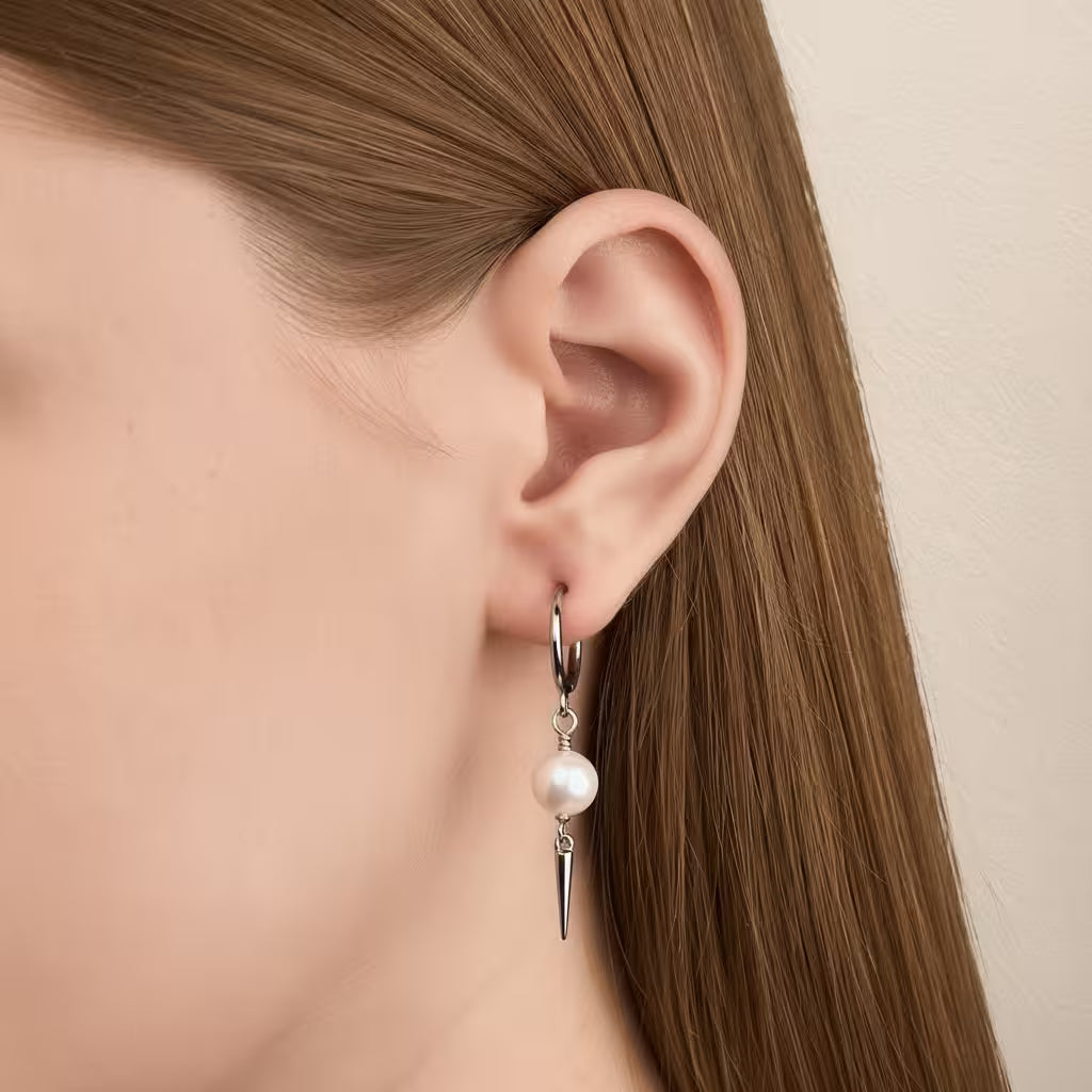 snyggt nitörhänge med pärla, äkta silver