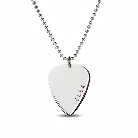 Plektrum halsband med namngravyr