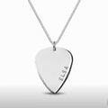 Plektrum halsband med namngravyr – handgjort i silver